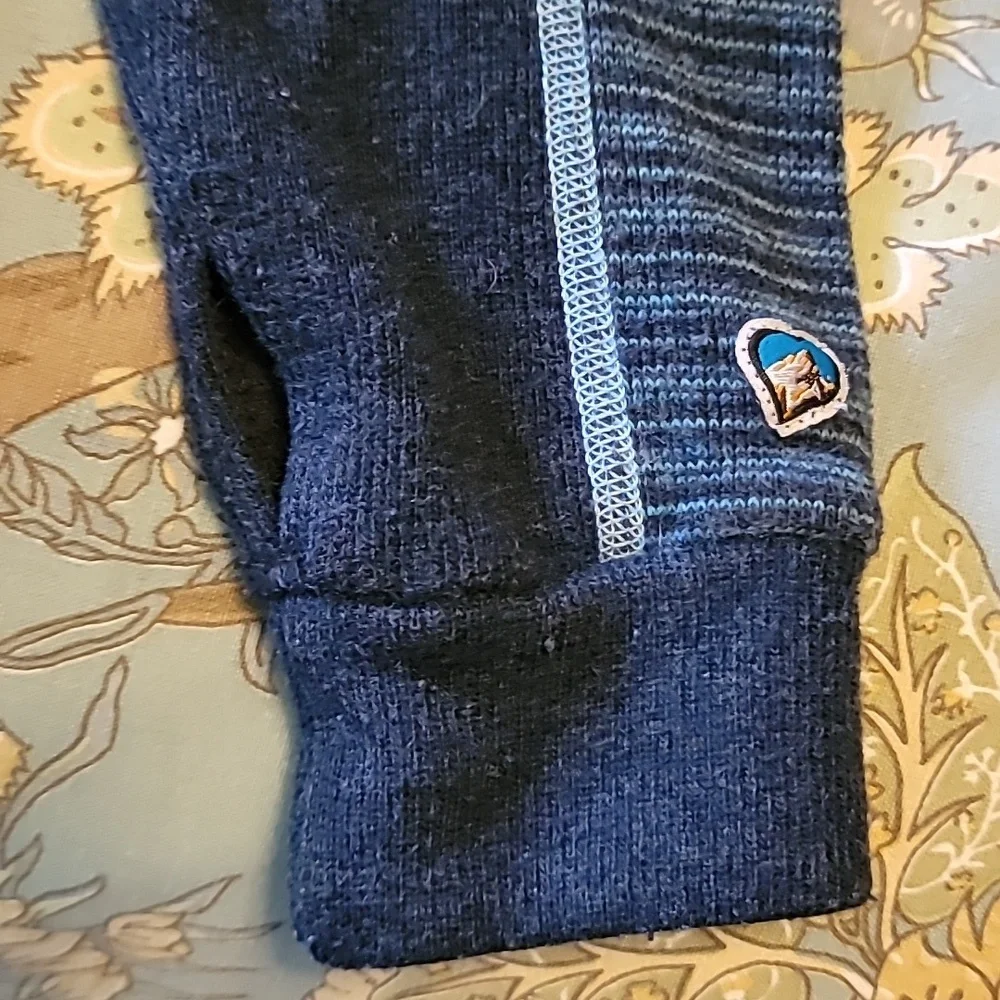 Kuhl Blue Striped Chianti Fleece Full Zip Wool Blend Hoodie Size Small - Picture 4 of 8